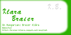 klara braier business card