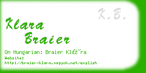 klara braier business card